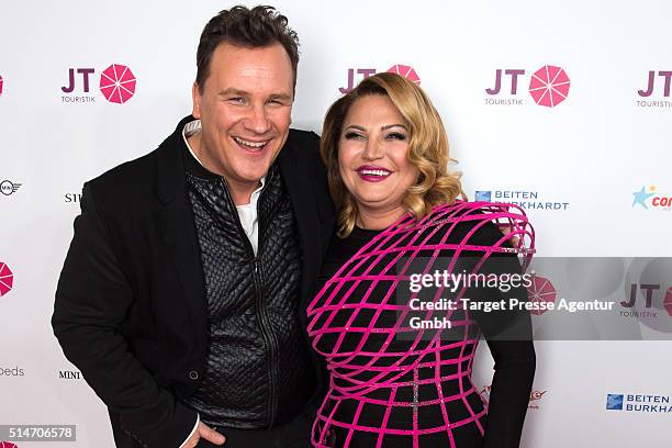 Guido Maria Kretschmer and Jasmin Taylor, attend the JT Touristik Celebrates ITB Party at Soho House on March 10, 2016 in Berlin, Germany.