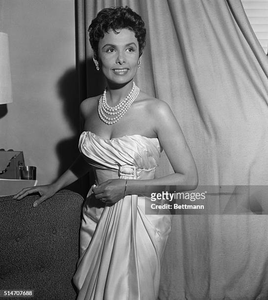 Singer Lena Horne prepares for her appearance at the Cocoanut Grove. She plans to make this her last night club appearance before her Broadway debut.