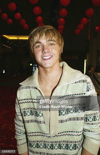 Actor Jesse McCartney attends the Los Angeles Premiere of the movie "Team America: World Police" at the Grauman's Chinese Theater October 11, 2004 in...