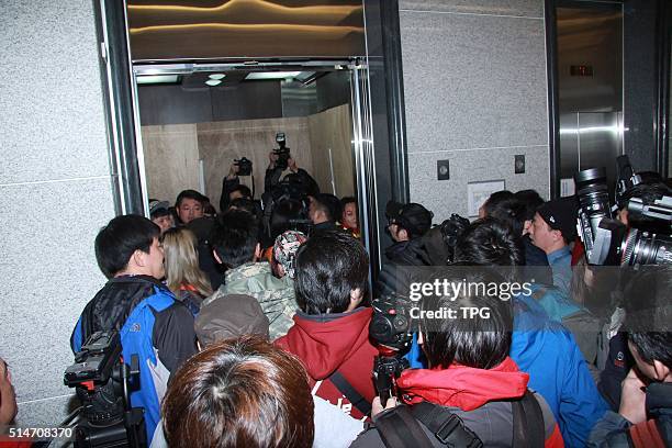 Selina attends the divorce press conference on 10th March, 2016 in Taipei, Taiwan, China.