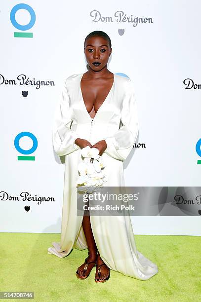 Singer Laura Mvula arrives at the 20th Annual Los Angeles Gala Dinner hosted by Conservation International on March 10, 2016 in Culver City,...
