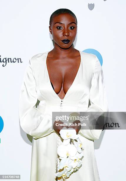 Singer Laura Mvula arrives at the 20th Annual Los Angeles Gala Dinner hosted by Conservation International on March 10, 2016 in Culver City,...