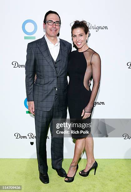 Host committee member Steven Mnuchin and event chair Gillian Wynn arrive at the 20th Annual Los Angeles Gala Dinner hosted by Conservation...