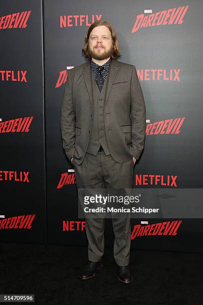 Actor Elden Henson attends the "Daredevil" Season 2 Premiere at AMC Loews Lincoln Square 13 theater on March 10, 2016 in New York City.