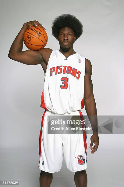 Ben Wallace of the Detroit Pistons poses for a portrait during the team's Media Day on October 4, 2004 in Auburn Hills, Michigan. NOTE TO USER: User...