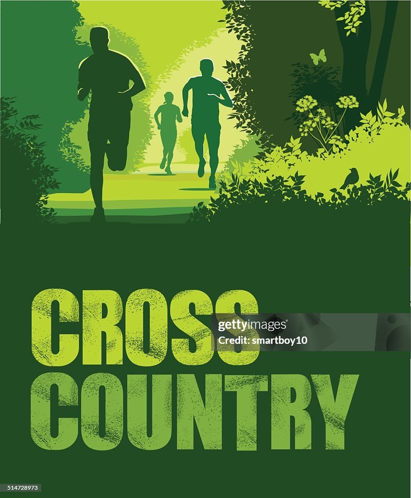 Cross country oder Trail-Running mit text