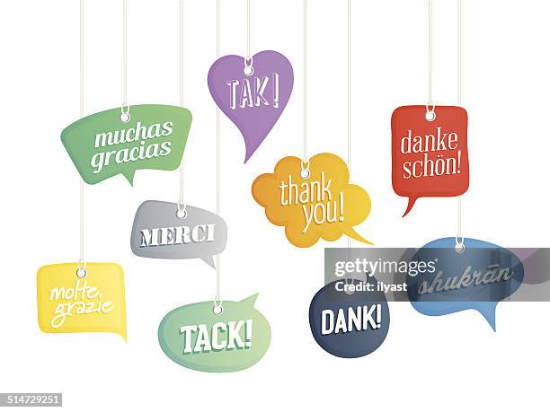 stockillustraties, clipart, cartoons en iconen met thank you! - thank you korte frase