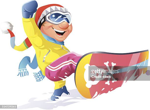 snowboarder - ski humour stock-grafiken, -clipart, -cartoons und -symbole