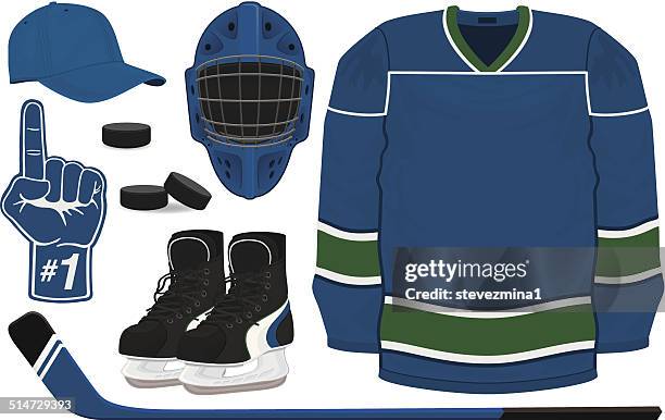 ilustraciones, imágenes clip art, dibujos animados e iconos de stock de equipo de hockey - hockey stick