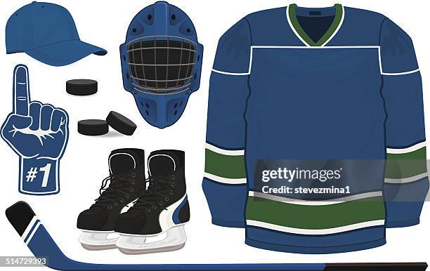 hockey gear - roller hockey stock illustrations