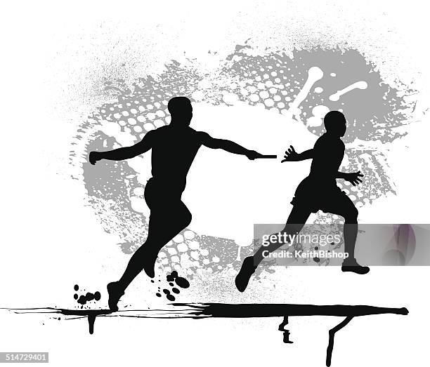 stockillustraties, clipart, cartoons en iconen met relay race - track meet - estafette