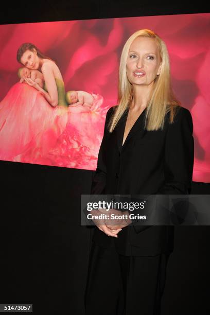 Photographer Anne Geddes arrives at a reception to celebrate the release of her CD/book "Miracle" at Sony Music?s Sony Club October 12, 2004 in New...