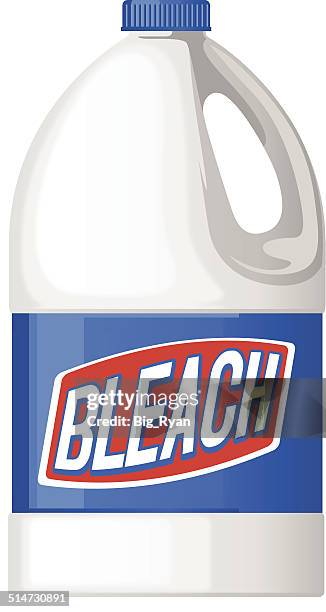 bleach bottle - cleaning products stock illustrations