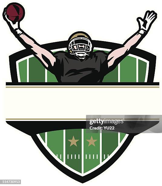 football victory crest - football player vector stock illustrations