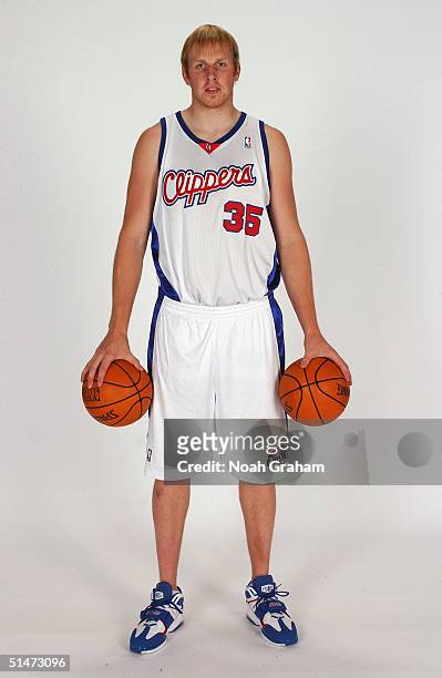 Chris Kaman of the Los Angeles Clippers poses for a portrait during NBA Media Day on October 4, 2004 in Los Angeles, California. NOTE TO USER: User...