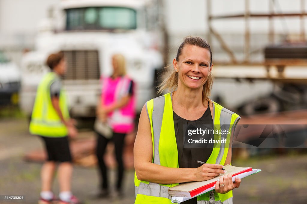 Women Working in the Transport Industry Wearing Hi-Vis Clothes