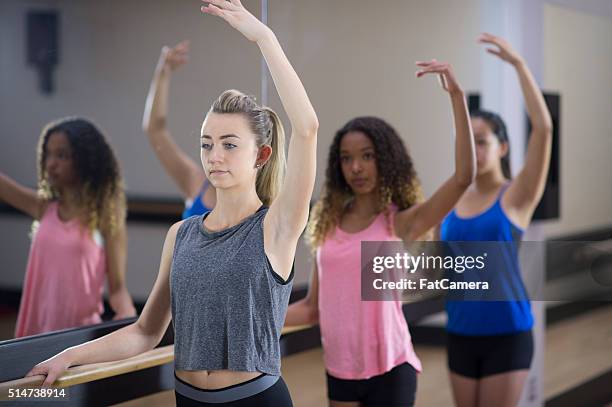 formation during ballet class - practicing stock pictures, royalty-free photos & images
