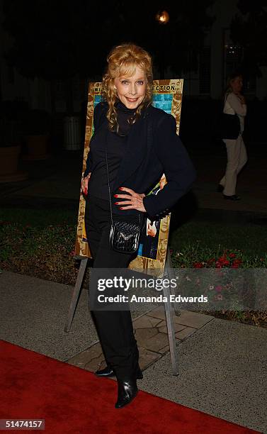 Actress Stella Stevens arrives at a special screening of "The Nutty Professor" hosted by Jerry Lewis on October 12, 2004 at the Paramount Theater in...