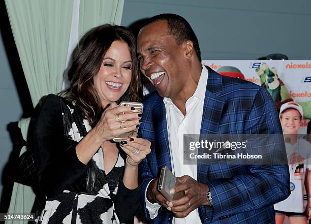 Brooke Burke-Charvet and Sugar Ray Leonard attend the 7th annual SKECHERS Pier To Pier Walk Check Presentation at Shade Hotel on March 10, 2016 in...