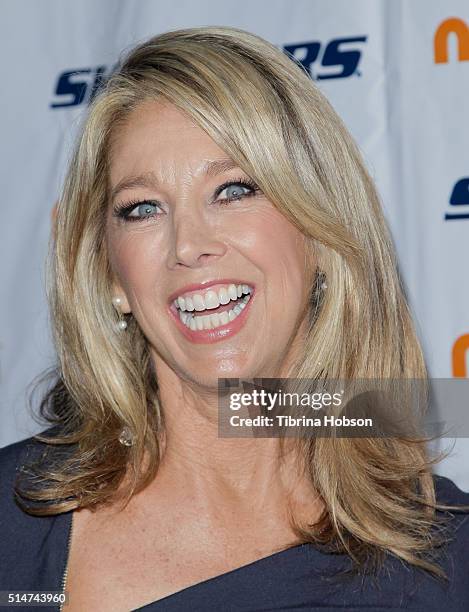 Fitness instructor Denise Austin attends the 7th annual SKECHERS Pier To Pier Walk Check Presentation at Shade Hotel on March 10, 2016 in Manhattan...