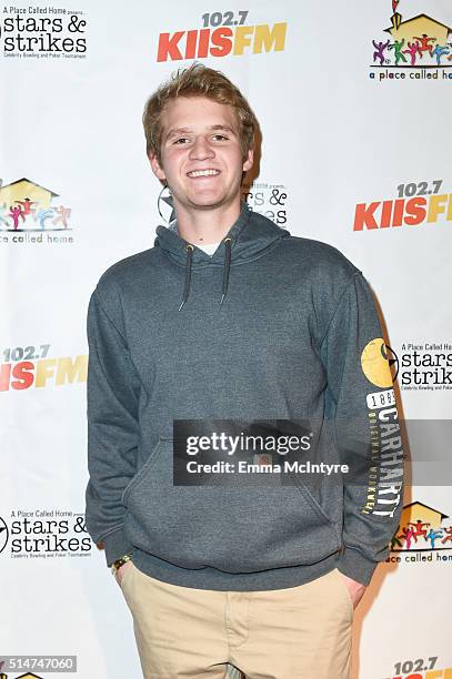 Actor Dalton Gray attends 'A Place Called Home celebrates 'Stars and Strikes' 2016' at PINZ Bowling & Entertainment Center on March 10, 2016 in...