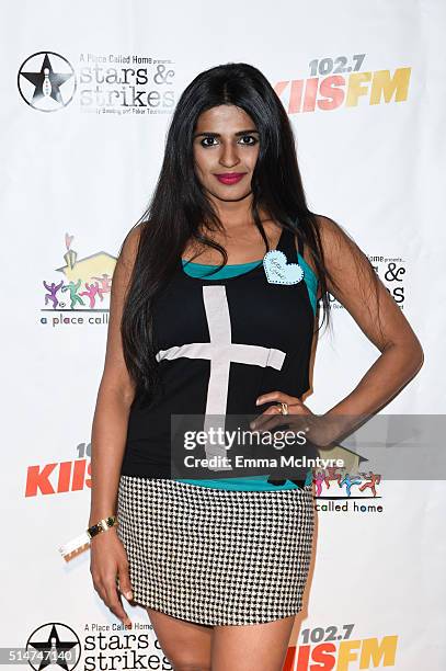 Nirmala Shrimal attends 'A Place Called Home celebrates 'Stars and Strikes' 2016' at PINZ Bowling & Entertainment Center on March 10, 2016 in Studio...