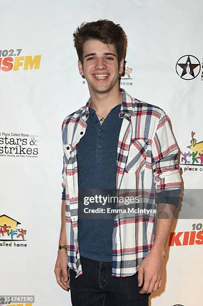 Actor Brandon Tyler Russell attends 'A Place Called Home celebrates 'Stars and Strikes' 2016' at PINZ Bowling & Entertainment Center on March 10,...