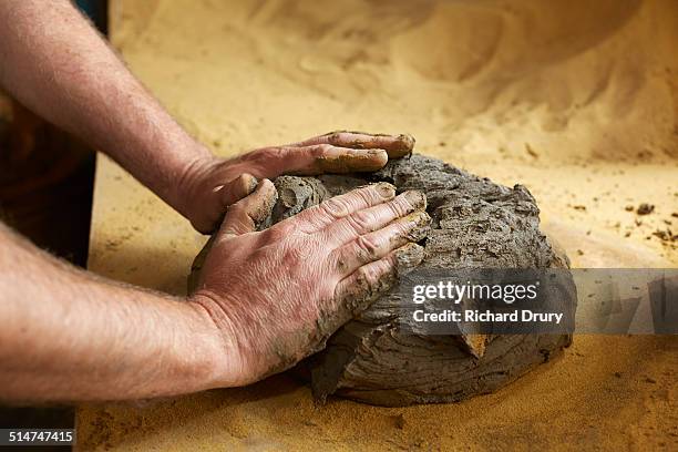 brickmaker preparing clay - clay stock pictures, royalty-free photos & images