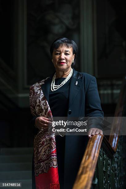 Patricia Scotland, Baroness Scotland of Asthal, poses for a photograph in Marlborough House on March 10, 2016 in London, England. Patricia Scotland...