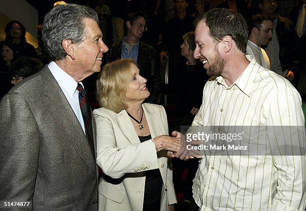 Composer Rolfe Kent, actress Eva Marie Saint and Jeffrey Hayden attend the after party for the premiere of "Sideways" at the Academy of Motion...