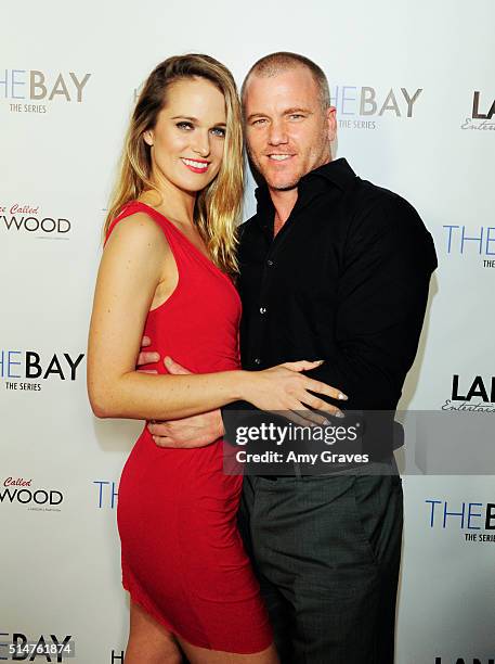 Lindsey Smith and Sean Carrigan attends the 5th Annual LANY Entertainment Mixer at St. Felix on March 10, 2016 in Hollywood, California.