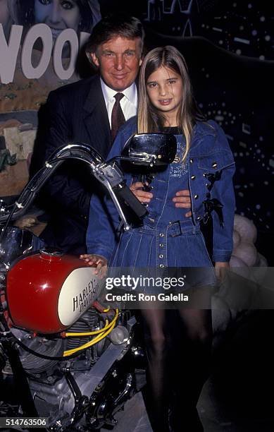 Donald Trump and Ivanka Trump attend Harley-Davidson Cafe Grand Opening on October 19, 1993 in New York City.