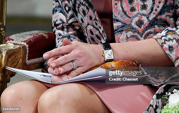 Queen Maxima of the Netherlands attends a ceremony at the Paris city hall on March 11, 2016 in Paris, France. Queen Maxima and King Willem-Alexander...