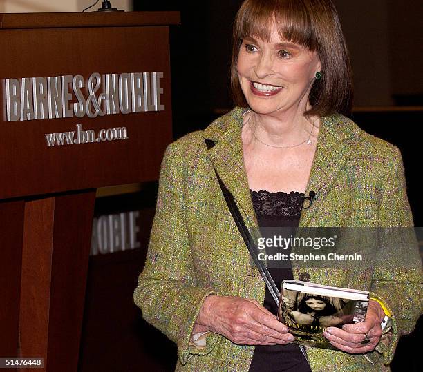 Fashion designer Gloria Vanderbilt speaks during a store appearance for her new book "It Seemed Important At The Time" October 13, 2004 at Barnes and...