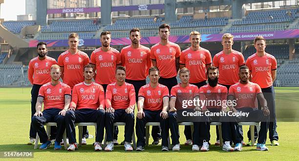 England team at Wankhede Stadium on March 11, 2016 in Mumbai, India.