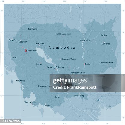 Cambodia Vector Road Map Cambodia Vector Road Map