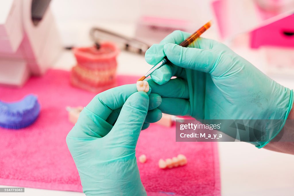 Working on a tooth crown