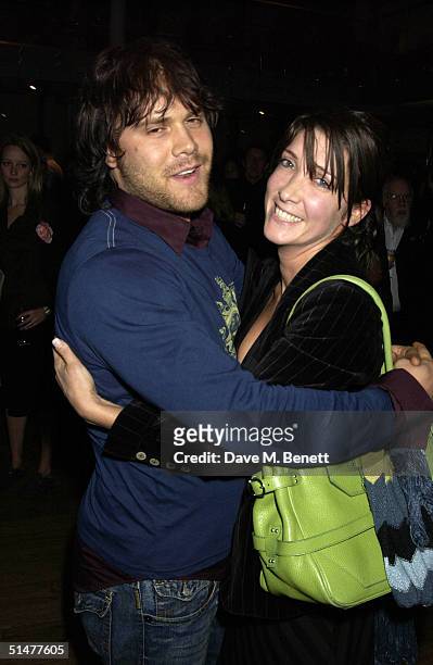 Singer Daniel Beddingfield and his friend Lucy attend the private view for Mary McCartney Donald's new exhibition "Off Pointe" at the Royal Opera...