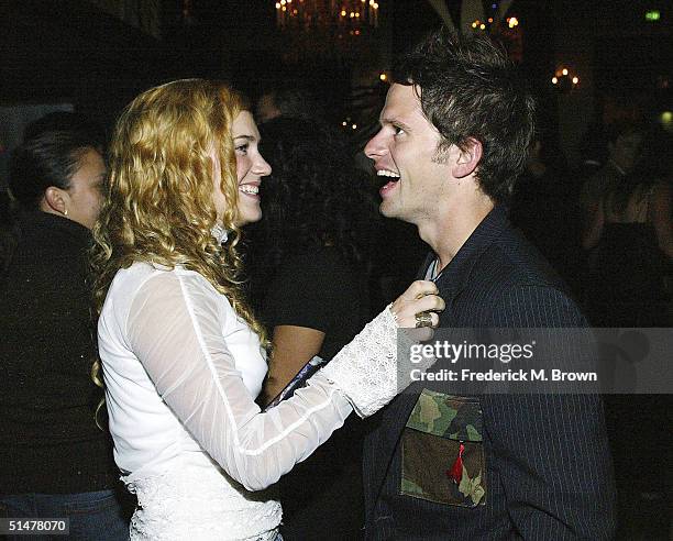 Actors April Mullen and Tim Doiron attend the after party for the film "Cavedweller" at the La Boheme Restaurant on October 13, 2004 in West...