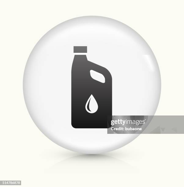 car oil icon on white round vector button - motor oil bottle stock illustrations