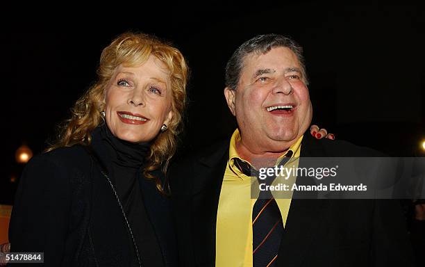 Actors Jerry Lewis and Stella Stevens arrive at a special screening of "The Nutty Professor" hosted by Jerry Lewis on October 12, 2004 at the...