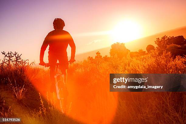 nature sunshine man fitness landscape - new mexico mountains stock pictures, royalty-free photos & images