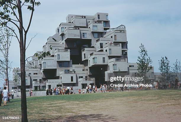 Habitat 67, a modular housing complex at the Expo 67 World's Fair in Montreal, Quebec, Canada, 1967. It was designed by Israel-Canadian architect...
