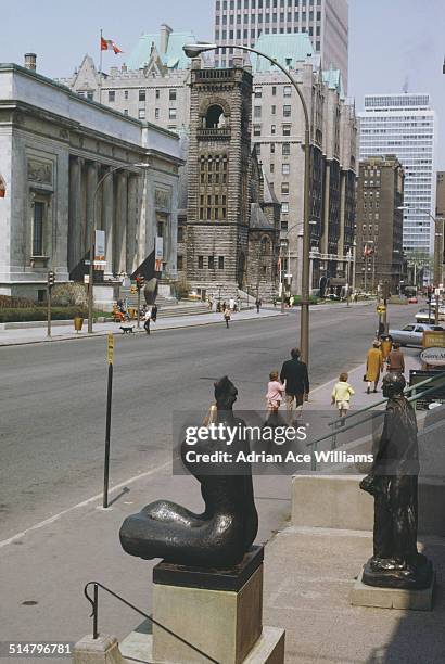 The Montreal Museum of Fine Arts on the Golden Square Mile stretch of Sherbrooke Street in Montreal, Quebec, Canada, 1970.