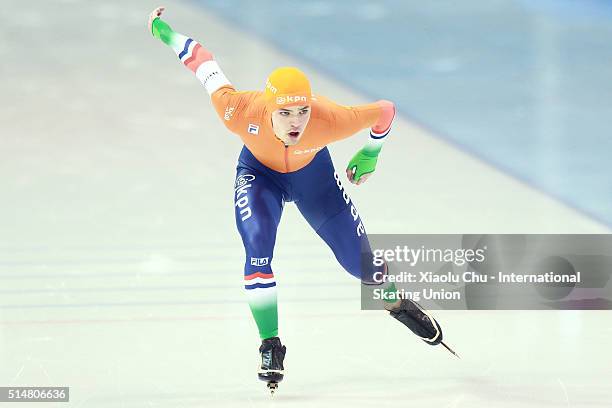 Chris Huizinga of Netherlands competes in the Men 1500m on day one of the ISU Junior Speed Skating Championships 2016 at the Jilin Speed Skating OVAL...