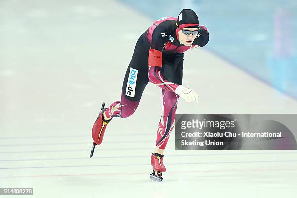 Jeremias Marx of Germany competes in the Men 1500m on day one of the ISU Junior Speed Skating Championships 2016 at the Jilin Speed Skating OVAL on...