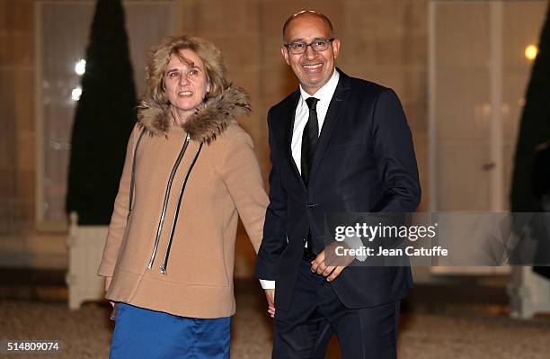 Harlem Desir and his wife Marianne Sauterey arrive at The State Dinner in Honor Of King Willem-Alexander of the Netherlands and Queen Maxima at...