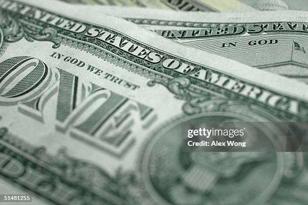 The words "In God We Trust" are seen on U.S. Currency October 14, 2004 in Washington, DC. Although the U.S. Constitution prohibits an official state...
