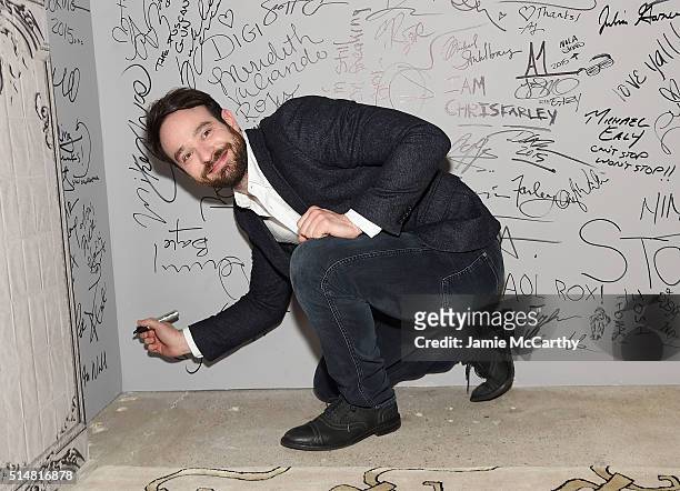Charlie Cox of Netflix Original Series "Marvel's Daredevil" attends the AOL Build Speakers Series at AOL Studios In New York on March 11, 2016 in New...