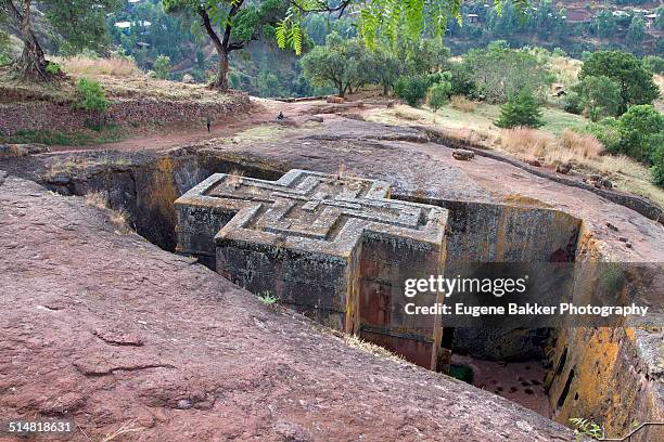 the church of saint george - lalibela foto e immagini stock